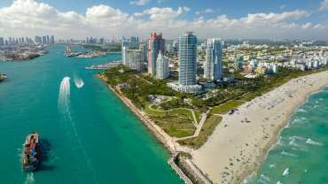Vista aérea de Miami Beach.