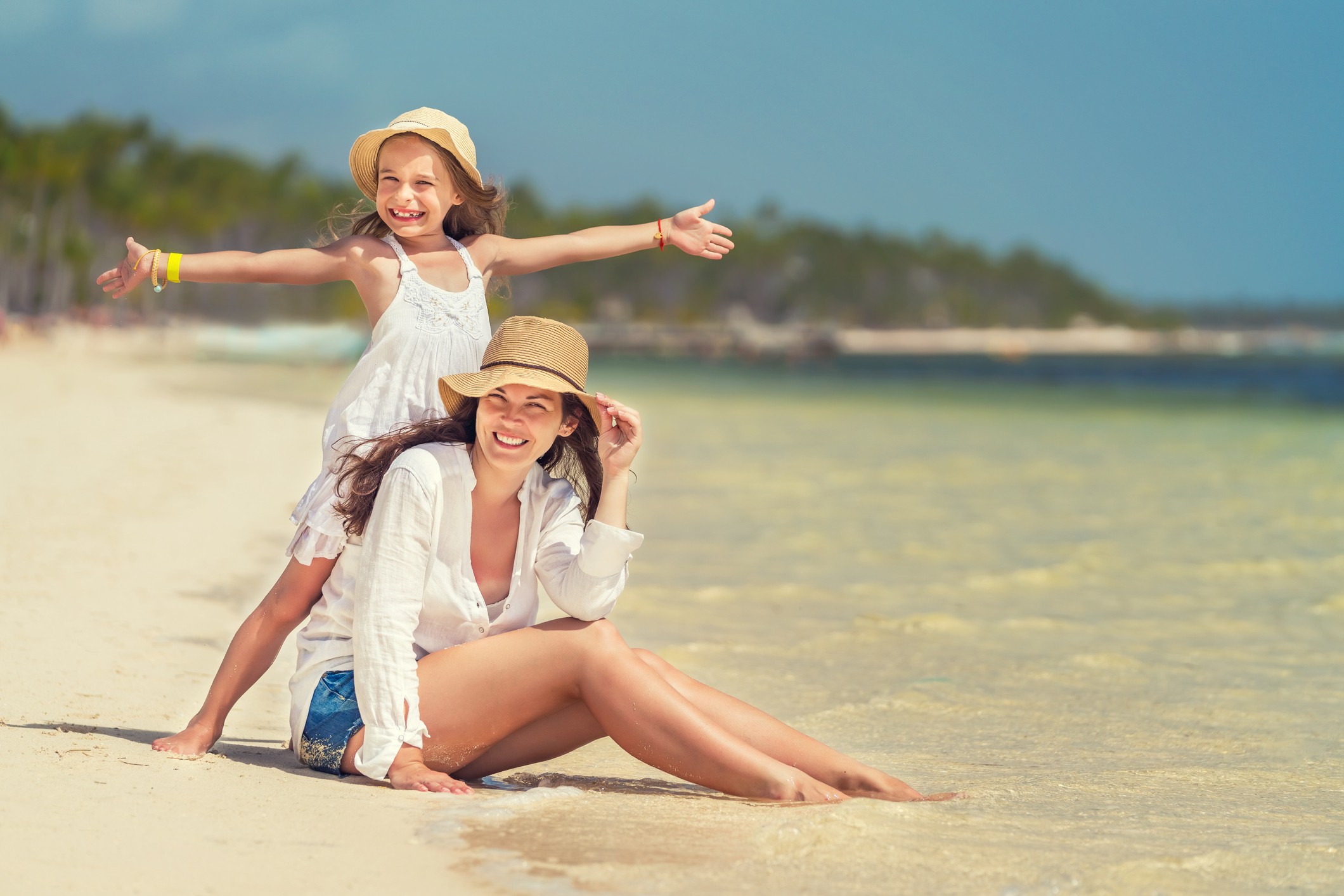 una semana en punta cana: gente en una playa