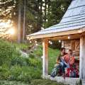 Pareja en una cabaña sur de Chile